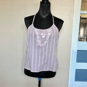 Hippie Laundry Boho fairy lavender floral lace cami halter tank top